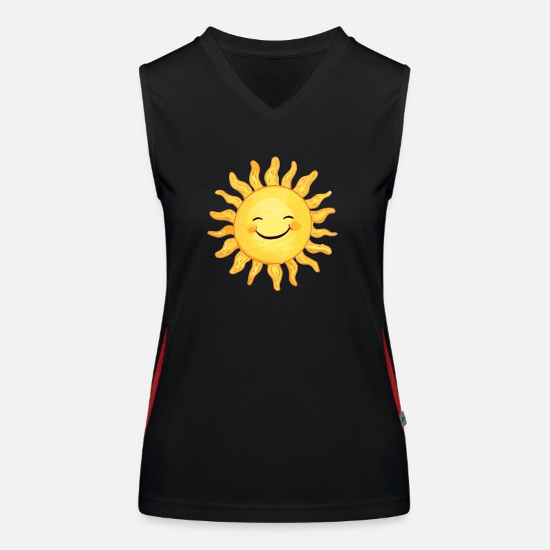 Sonne Lächelnd - Strahlen Der Freude Funktionelles Kontrast-Tank Top für Frauen