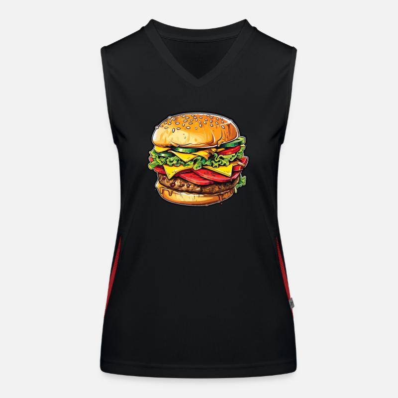 Cheeseburger Euphorie Funktionelles Kontrast-Tank Top für Frauen