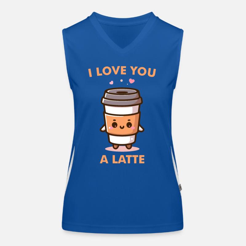 Ich liebe dich Einen Milchkaffee Funktionelles Kontrast-Tank Top für Frauen