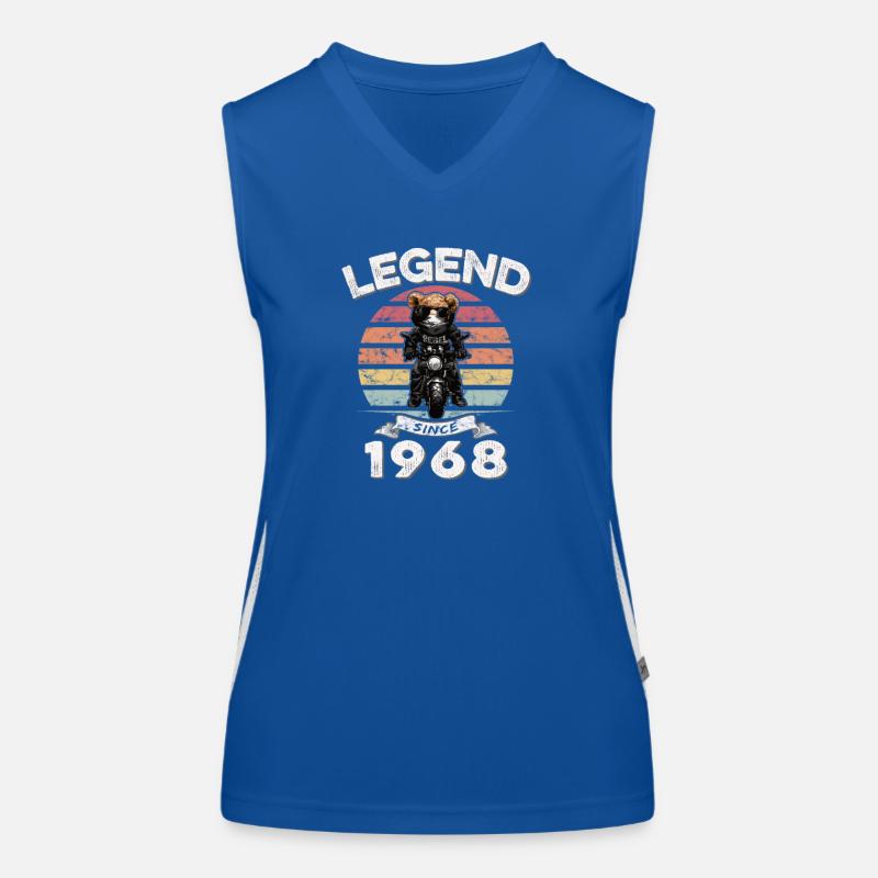 1968 Geburtstag Legend since sunset Teddy Funktionelles Kontrast-Tank Top für Frauen