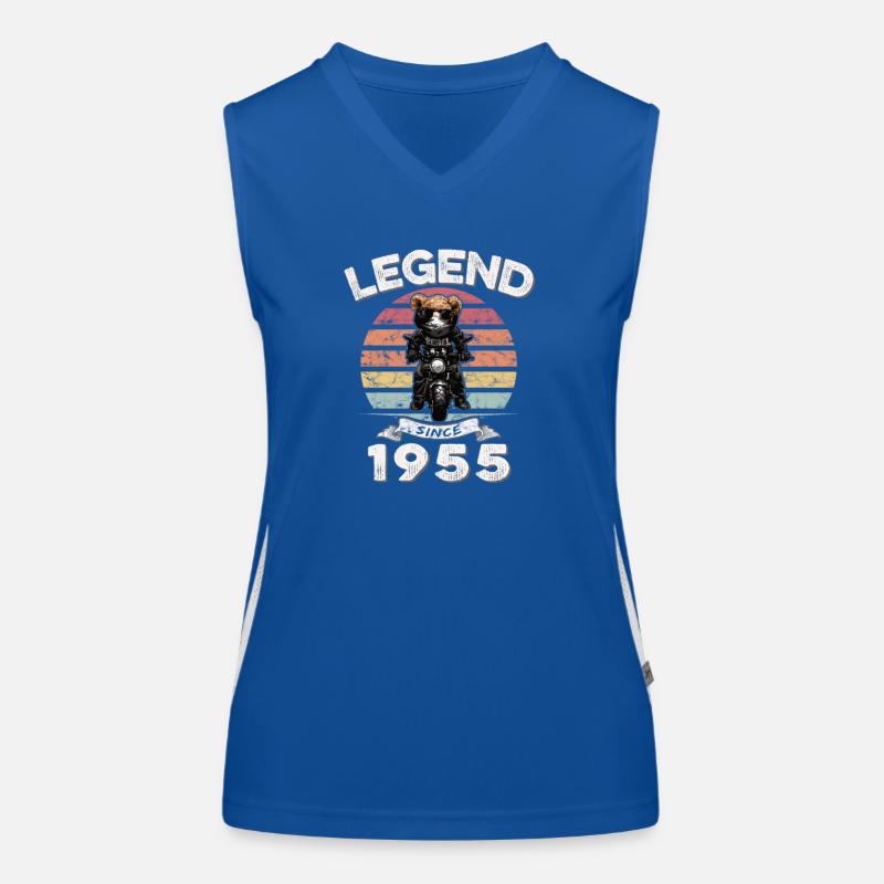1955 Geburtstag Legend since sunset Teddy Funktionelles Kontrast-Tank Top für Frauen