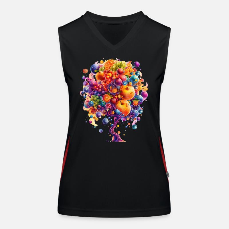 Bunte Weltenbaum Explosion Funktionelles Kontrast-Tank Top für Frauen