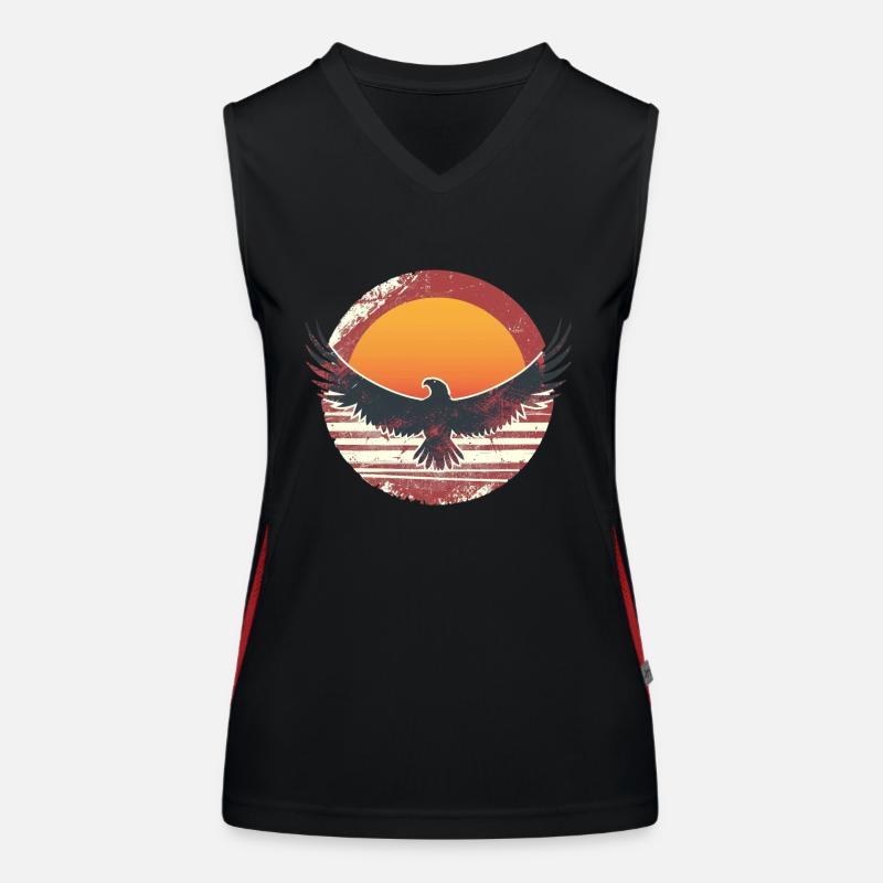 Sublime eagle in sunset Women's Functional Contrast Tank Top