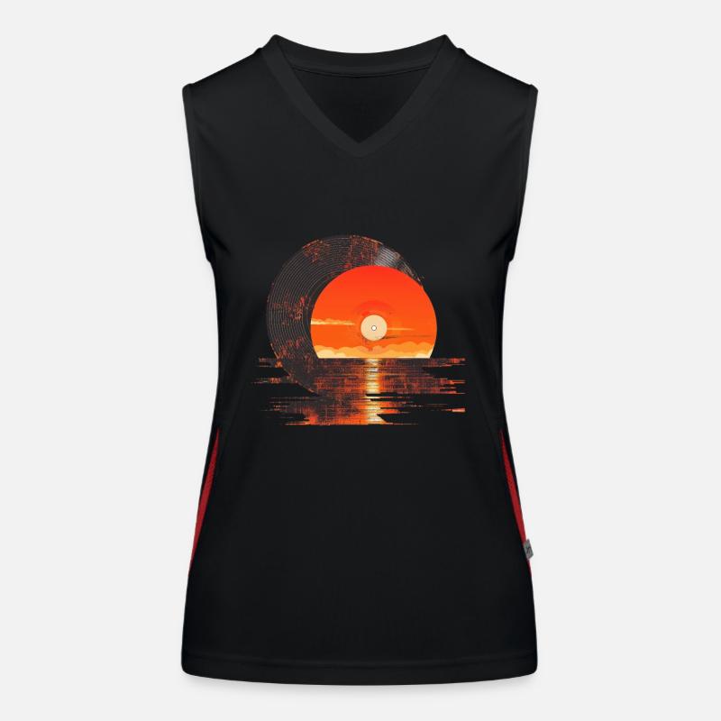Vinyle Coucher de soleil Réflexion Débardeur respirant contrasté Femme