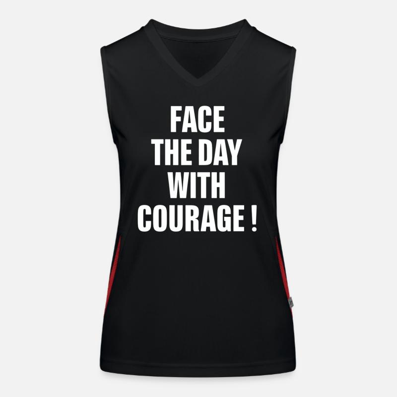 Beginne Den Tag Mit Mut Funktionelles Kontrast-Tank Top für Frauen