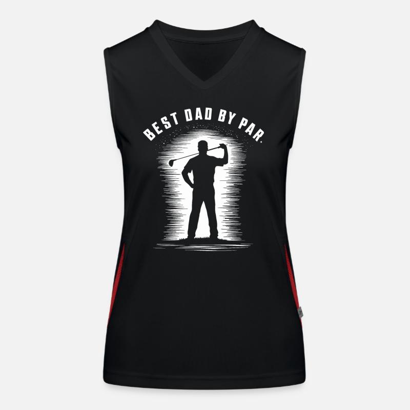 Bester Papa Durchschnitt Golfer Silhouette Funktionelles Kontrast-Tank Top für Frauen