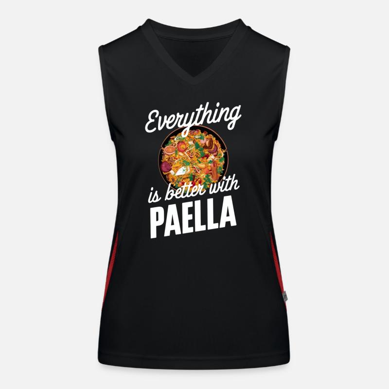 Everything Is Better With Paella Funktionelles Kontrast-Tank Top für Frauen