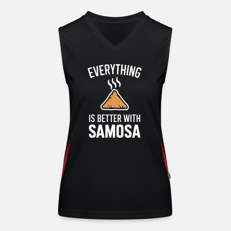 Everything is better with samosa Women's Functional Contrast Tank Top