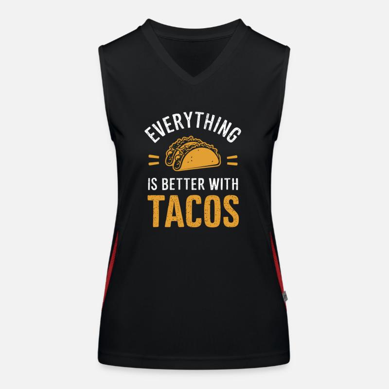 Alles Ist Besser Mit Tacos Funktionelles Kontrast-Tank Top für Frauen