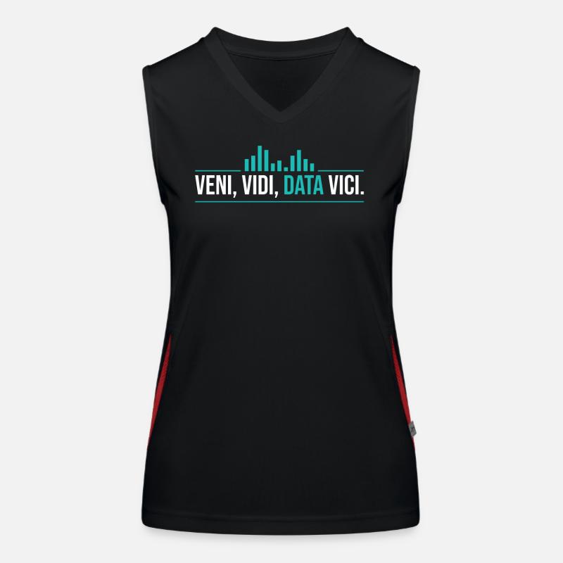 Veni, Vidi, Data Vici Statistician Funktionelles Kontrast-Tank Top für Frauen