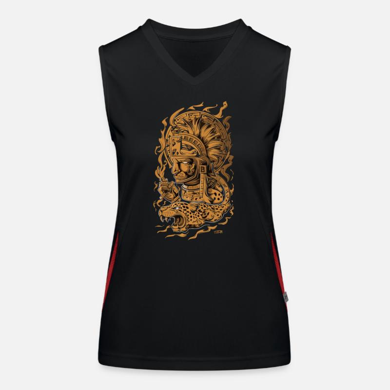 Aztec God Ancient Mythology Tezcatlipoca Women's Functional Contrast Tank Top