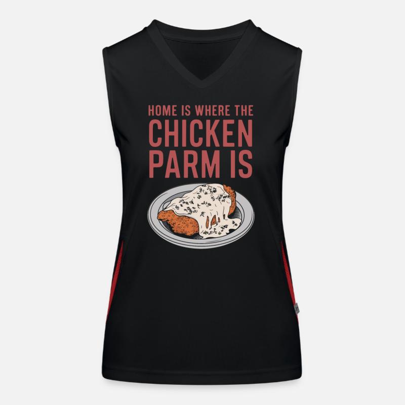 Home Is Where The Chicken Parm Is - Chicken Parm Funktionelles Kontrast-Tank Top für Frauen