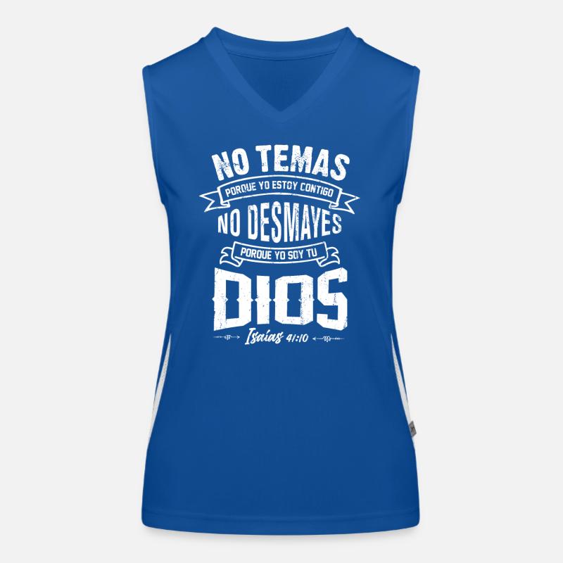 NO TEMAS Chrétiens Citation de verset biblique en espagnol Débardeur respirant contrasté Femme
