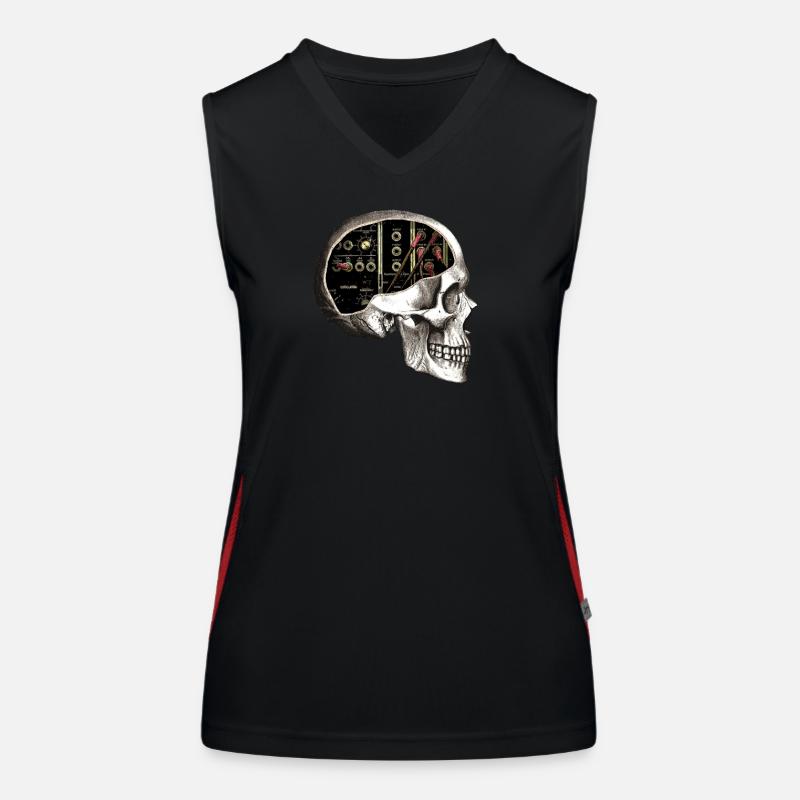 Analog Modular Skull for Synth Nerd Women's Functional Contrast Tank Top