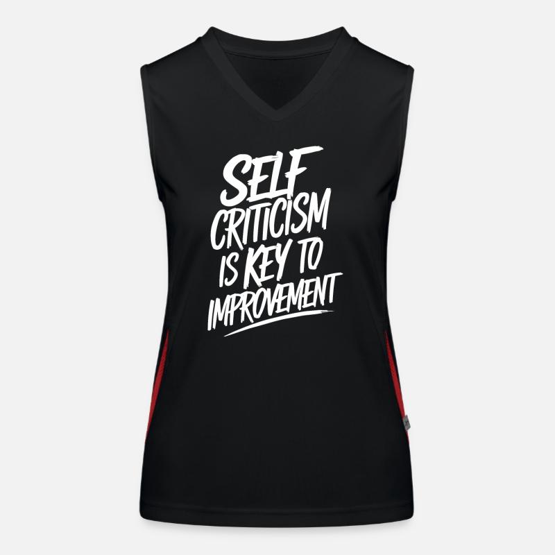 Self-criticism is the key to improvement Women's Functional Contrast Tank Top