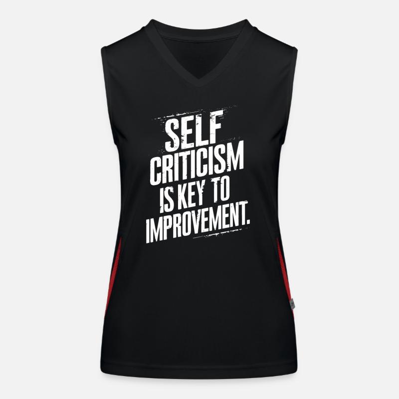 Self-criticism is the key to improvement Women's Functional Contrast Tank Top
