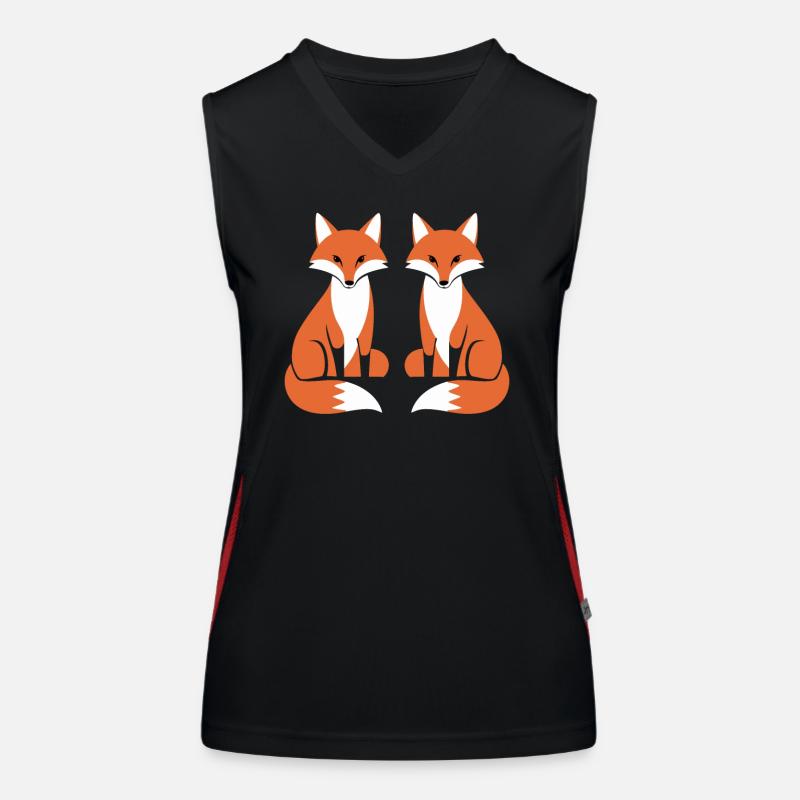 Zwei Füchse Fox Artistic Design Funktionelles Kontrast-Tank Top für Frauen