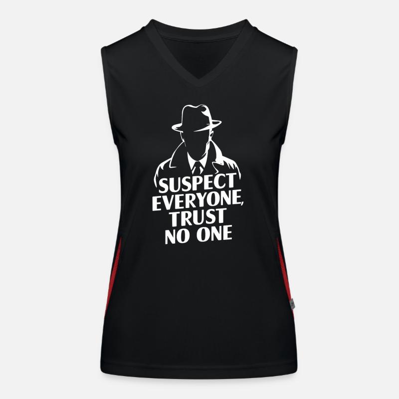 Murder Mystery Dinner Outfit: Suspect Everyone, Funktionelles Kontrast-Tank Top für Frauen