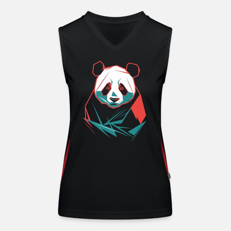 Abstrakter Panda mit modernen Farben Funktionelles Kontrast-Tank Top für Frauen