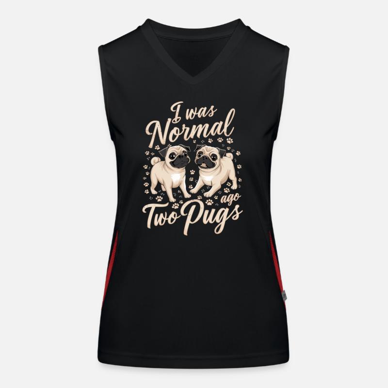 Ich War Vor Zwei Möpsen Normal Funktionelles Kontrast-Tank Top für Frauen