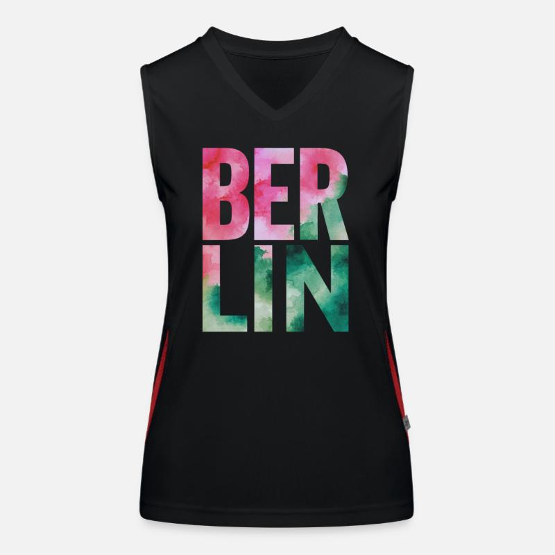 Lettrage aquarelle souvenir de Berlin Débardeur respirant contrasté Femme