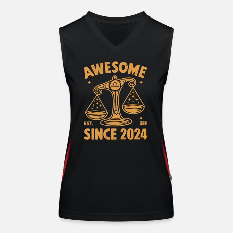Awesome Since 2024 Libra Geburtstag Funktionelles Kontrast-Tank Top für Frauen