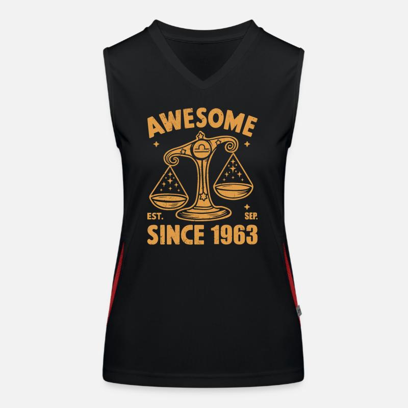 Awesome Since 1963 Libra Birthday Women's Functional Contrast Tank Top