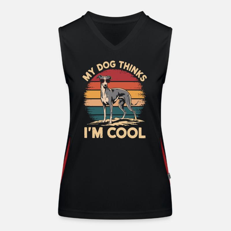 Windhund Mein Hund Denkt Das Ich Cool Bin Funktionelles Kontrast-Tank Top für Frauen