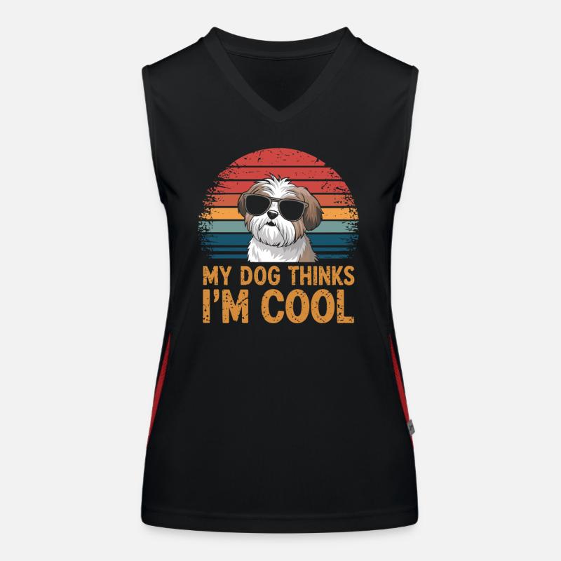 Shi Shitzu Mein Hund Denkt Das Ich Cool Bin Funktionelles Kontrast-Tank Top für Frauen
