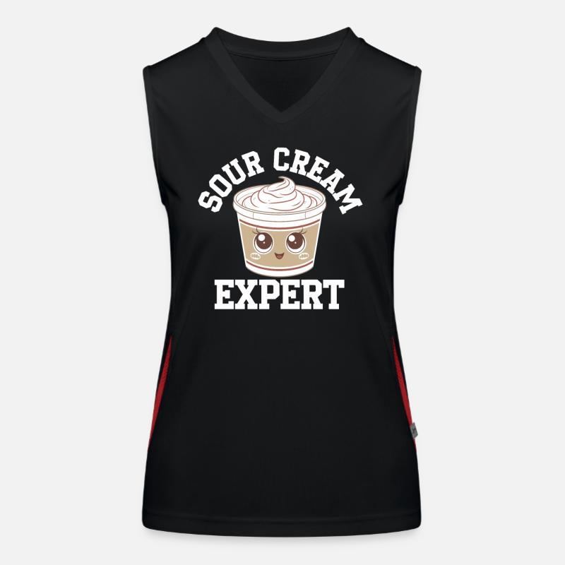 Sour Cream Expert Funny Illustration Women's Functional Contrast Tank Top