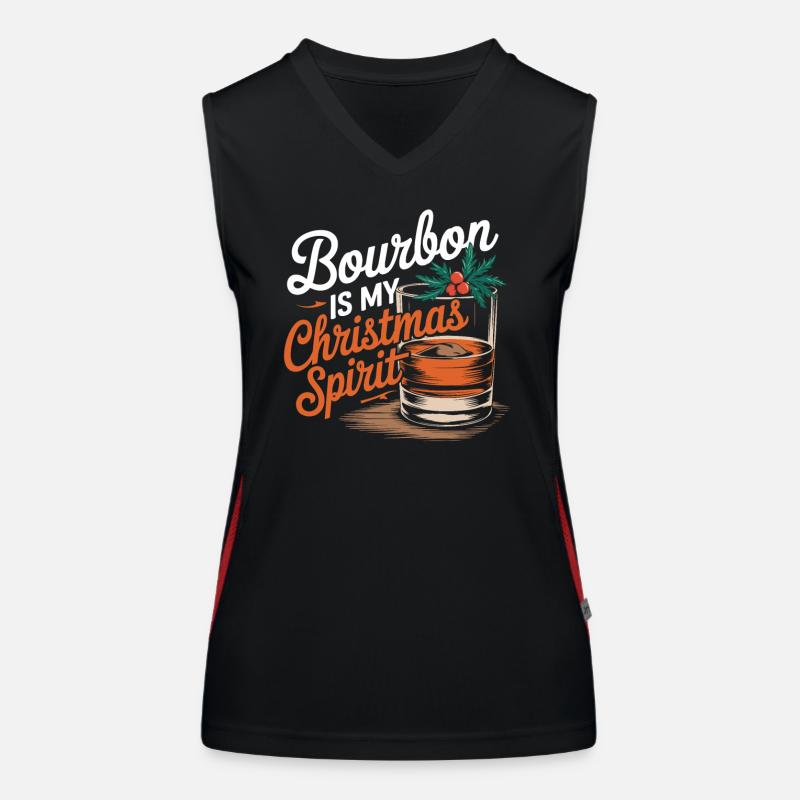 Bourbon Ist Mein Weihnachtsgeist Design Funktionelles Kontrast-Tank Top für Frauen