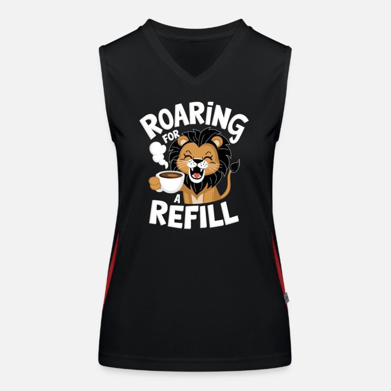 Kaffee Löwe - Roaring For A Refill Funktionelles Kontrast-Tank Top für Frauen