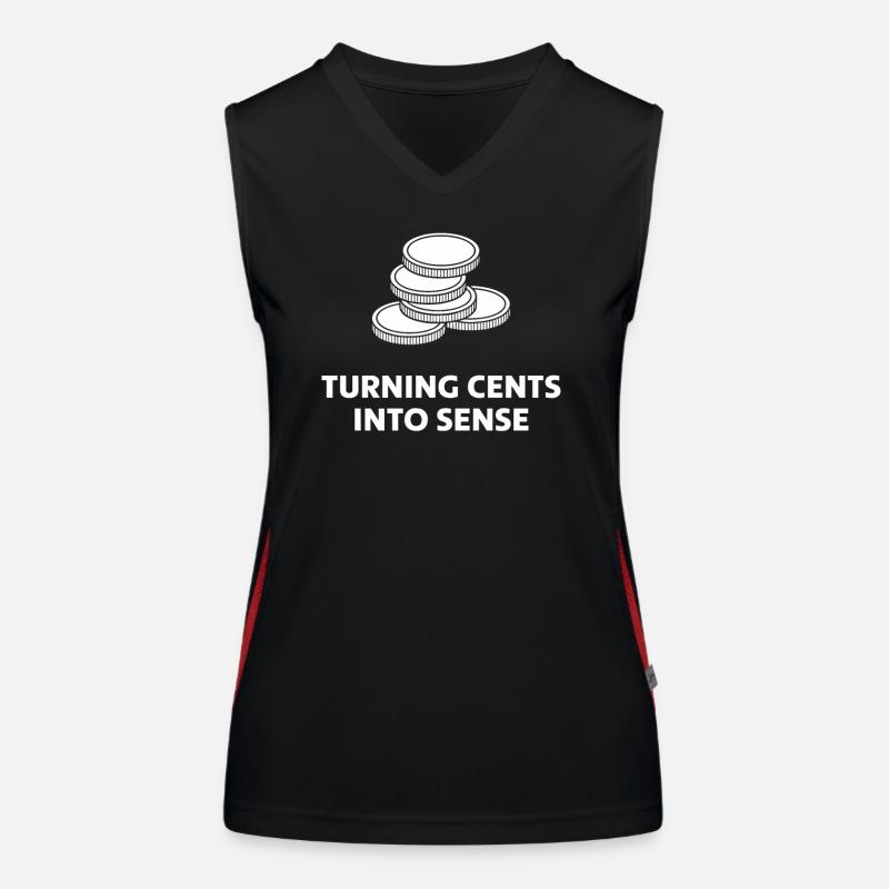 Turning Cents Into Sense Statement Women's Functional Contrast Tank Top
