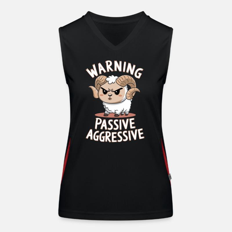 Warning Passive Aggressive Women's Functional Contrast Tank Top