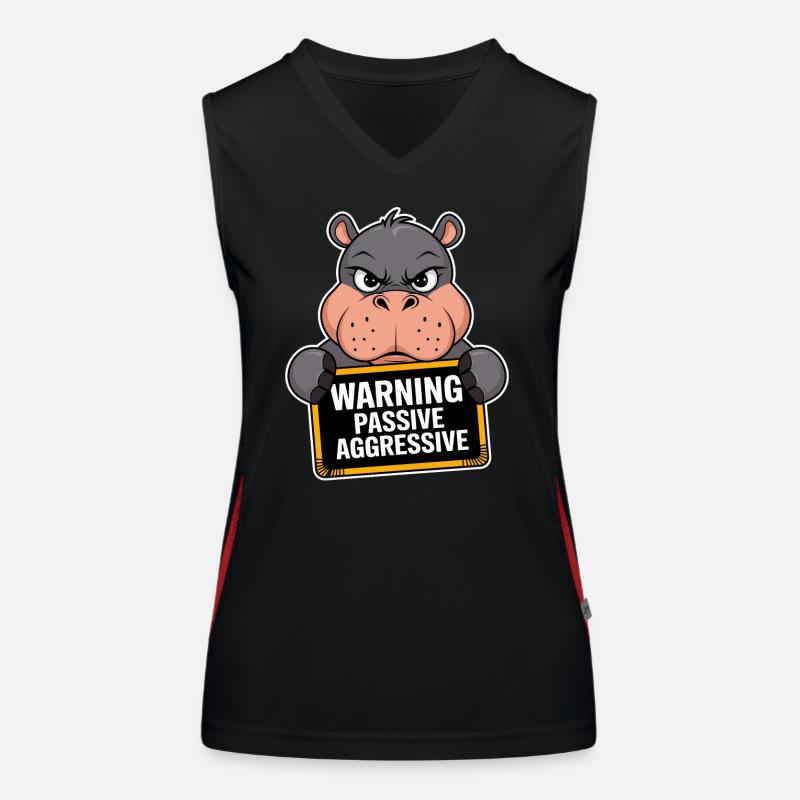 Warnung Passiv Aggressiv Nilpferd Funktionelles Kontrast-Tank Top für Frauen