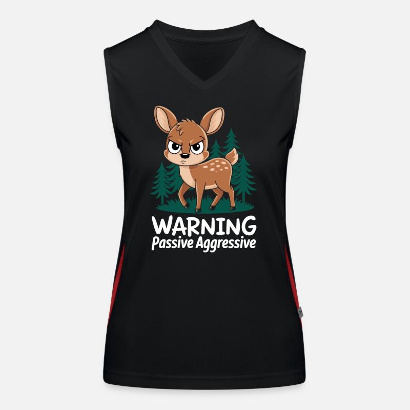 Beware of passive-aggressive deer Women's Functional Contrast Tank Top