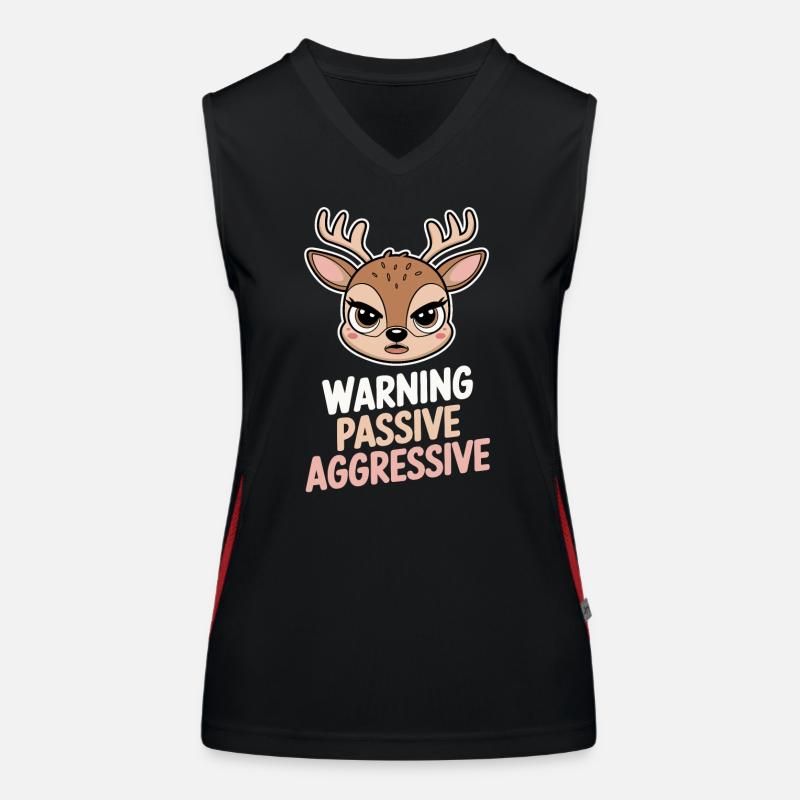 Caution Passive Aggressive Deer Women's Functional Contrast Tank Top