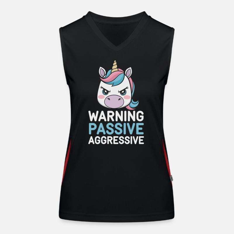 Warnung Passiv Aggressiv Einhorn Funktionelles Kontrast-Tank Top für Frauen