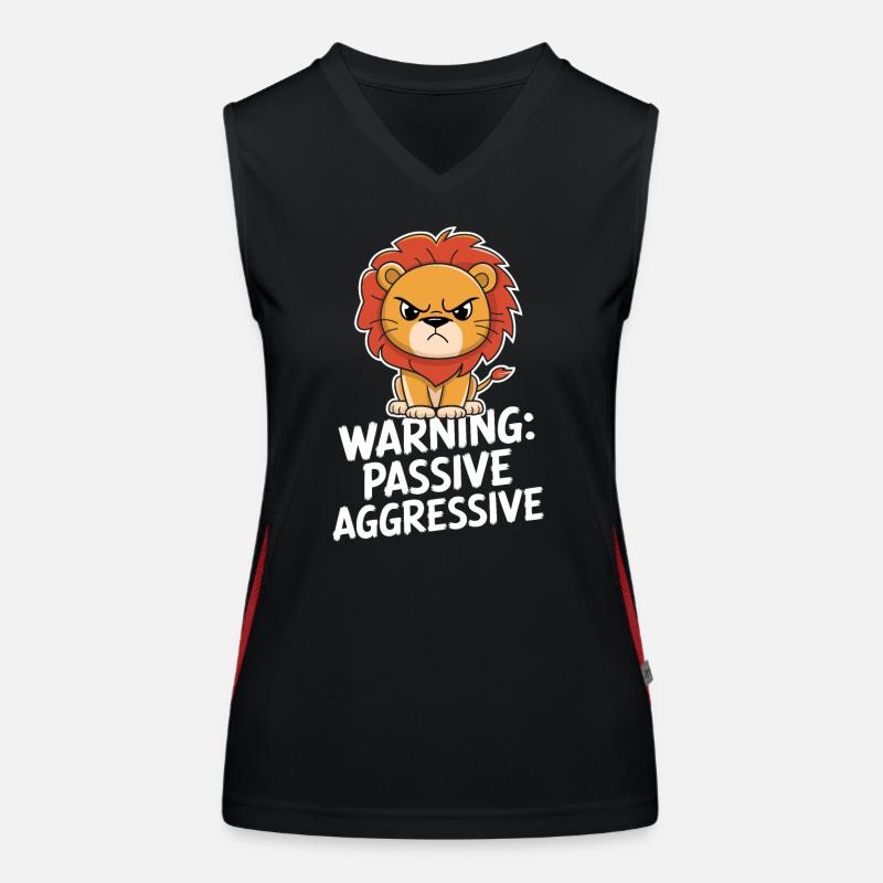Warnung Passiv Aggressiv Löwe Funktionelles Kontrast-Tank Top für Frauen