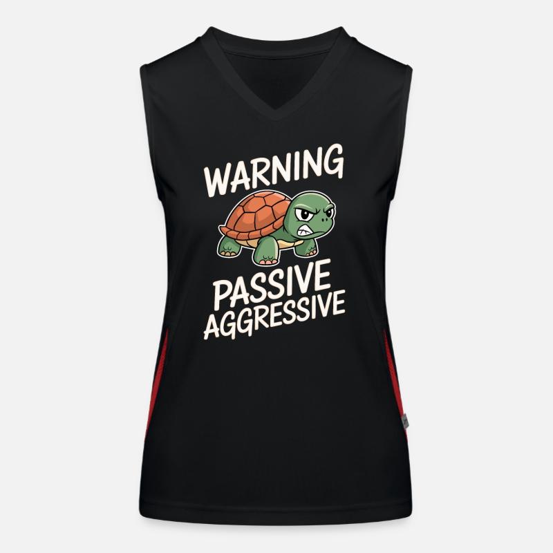 Warnung Passive Aggressive Schildkröte Funktionelles Kontrast-Tank Top für Frauen