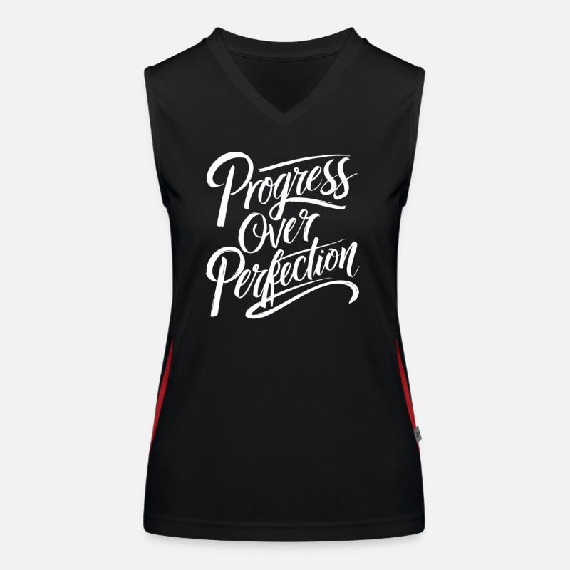 Le progrès avant la perfection Motivation Débardeur respirant contrasté Femme