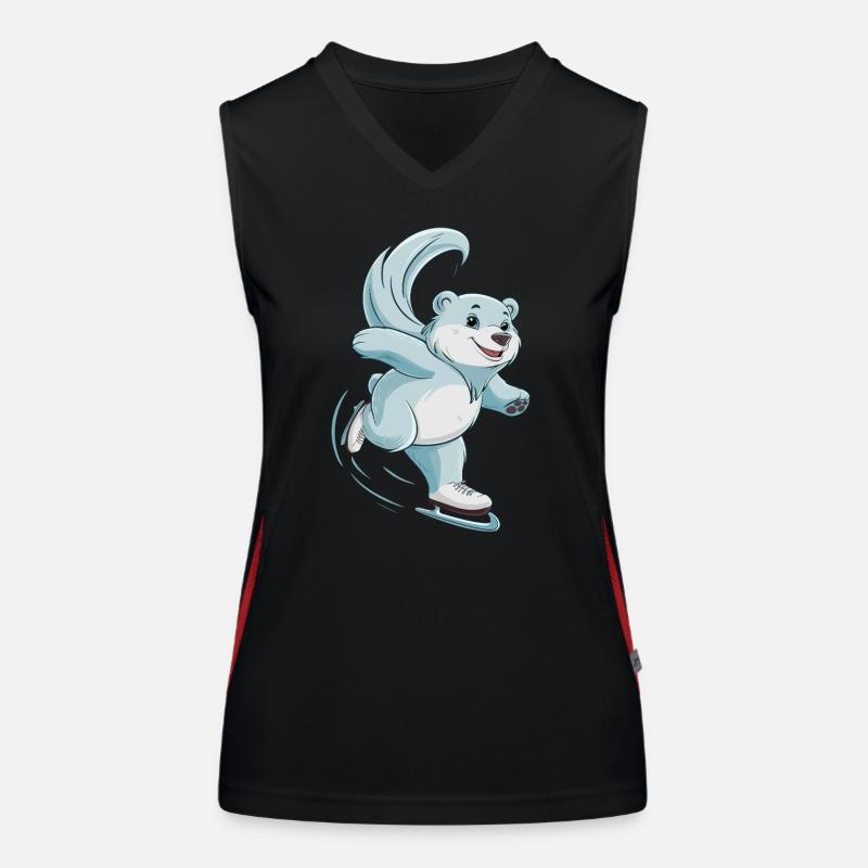 Eisbahn Eisbär Schlittschuhfahren Funktionelles Kontrast-Tank Top für Frauen