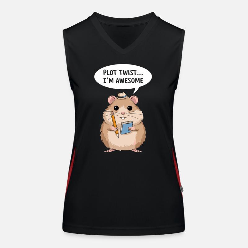 Hamster Author: Plot Twist... I'm great Women's Functional Contrast Tank Top