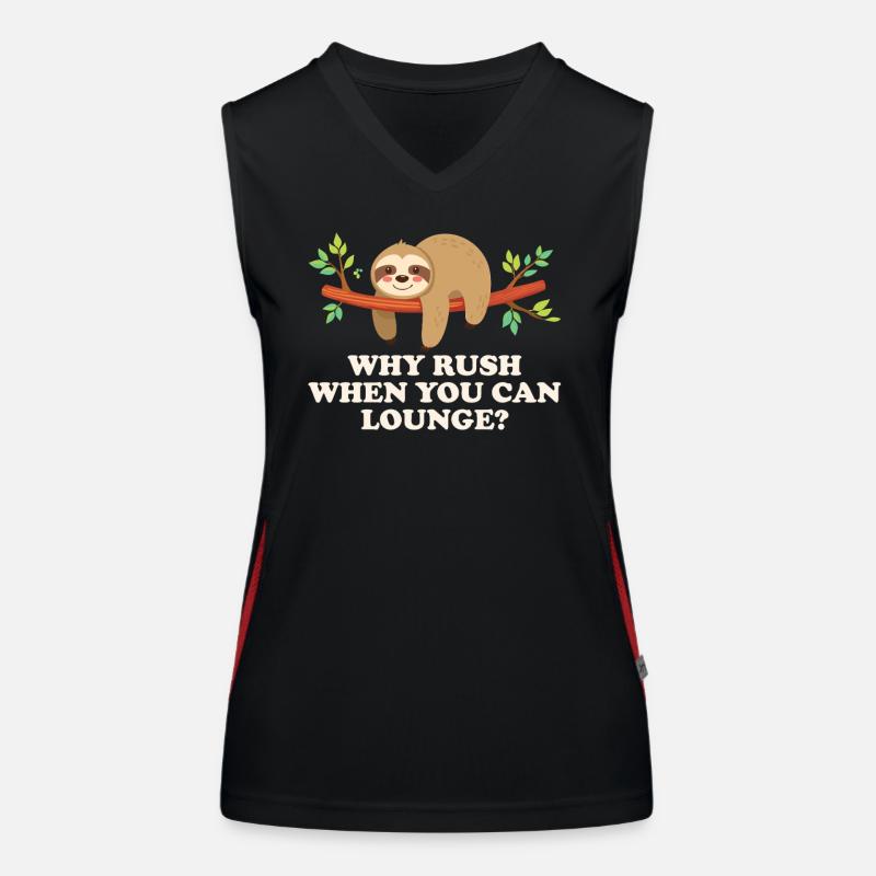 Why rush when you can relax - Women's Functional Contrast Tank Top - black/red