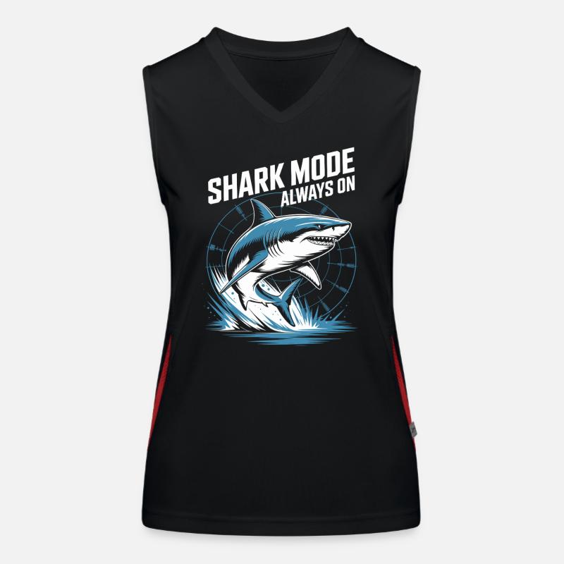 Mode requin : design maritime toujours actif Débardeur respirant contrasté Femme