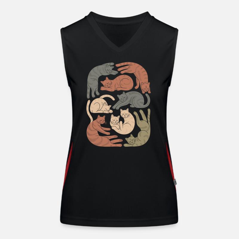 Motif de chat boho décontracté Débardeur respirant contrasté Femme