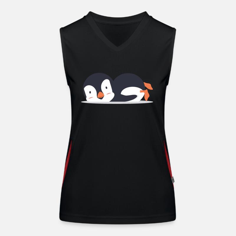 Penguin - Women's Functional Contrast Tank Top - black/red