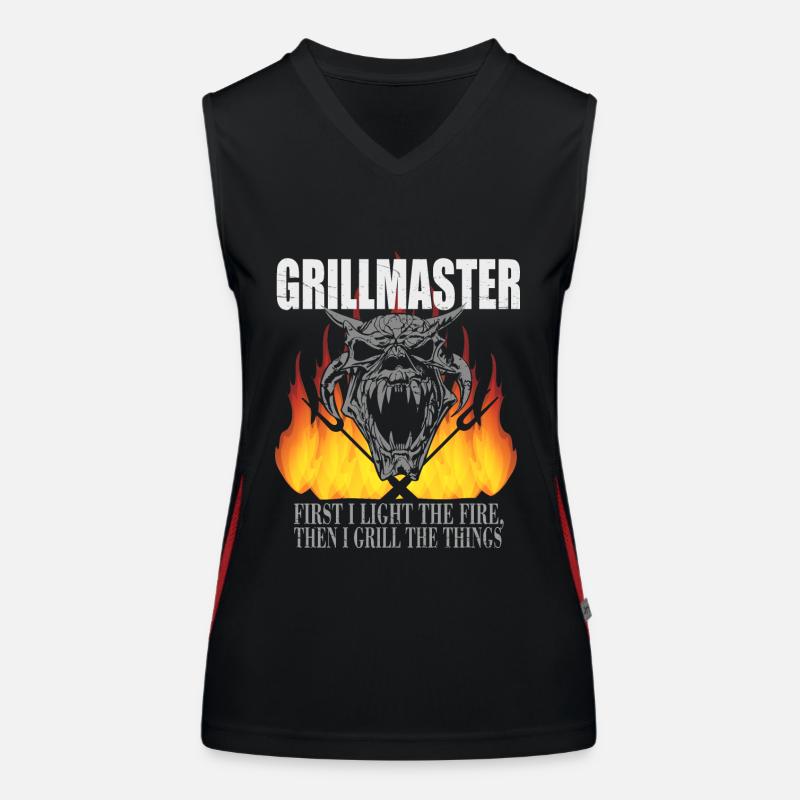 Barbecue Grillmaster First i light the fire Women's Functional Contrast Tank Top