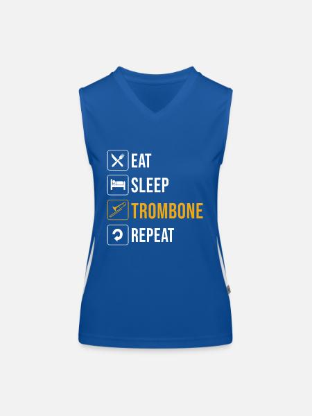 Trombone - Débardeur respirant contrasté Femme - bleu/blanc - Devant