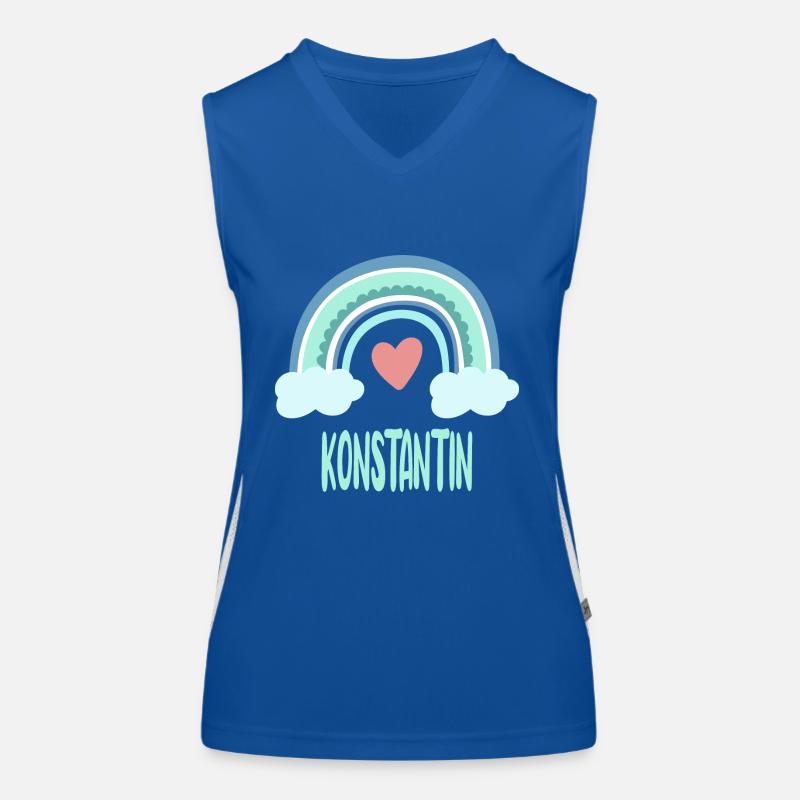 Konstantin Name Regenbogen Baby Funktionelles Kontrast-Tank Top für Frauen